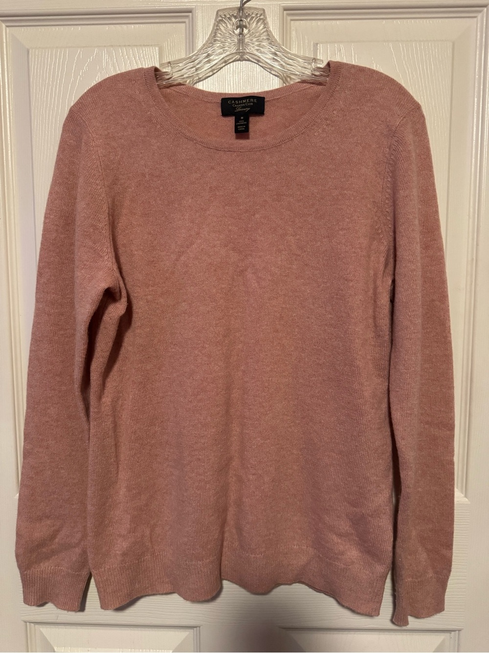 Caslon Dusty Rose Crewneck Cashmere-Blend Sweater
